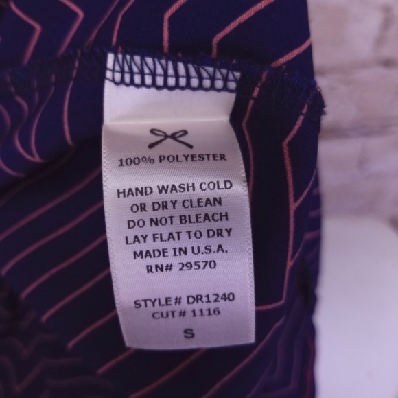 Everly UO Navy Blue Red Shift Dress Nautical Gold Buttons Chevron Preppy Work S - Picture 5 of 8